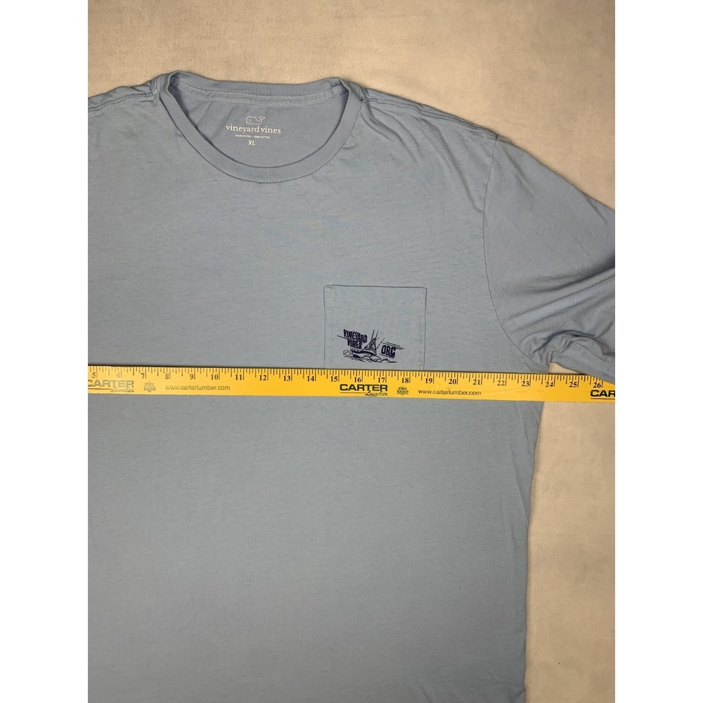 Vineyard Vines Shirt Mens XL Light Blue ORC Fishing Boat Pocket T-Shirt XL - Picture 6 of 9